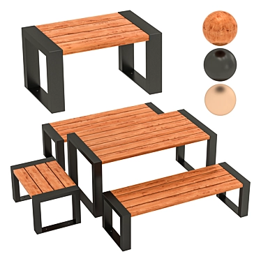 Cafe No.1 Outdoor Furniture Set 3D model image 1 