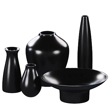 Decorative Vases Set with Vray Materials 3D model image 1 