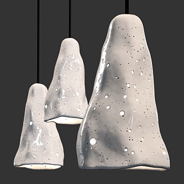 Handcrafted Ceramic Meteor Lamp 3D model image 1 