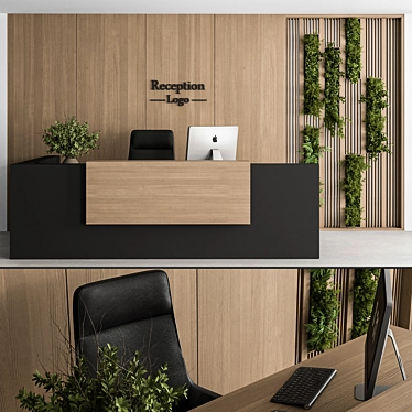 Modern Office Desk Decor Set 3D model image 1 