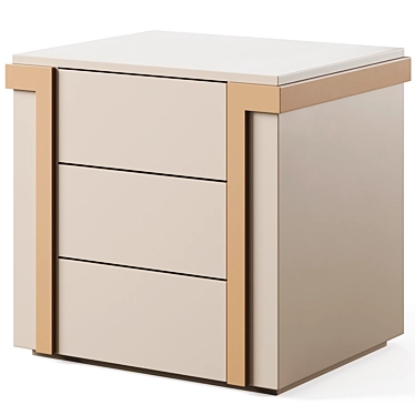 Elegant Avenue 3-Drawer Bedside Table 3D model image 1 