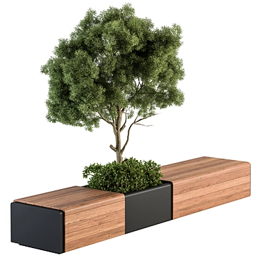 Modern Plant Bench Set 34 3D model image 1 