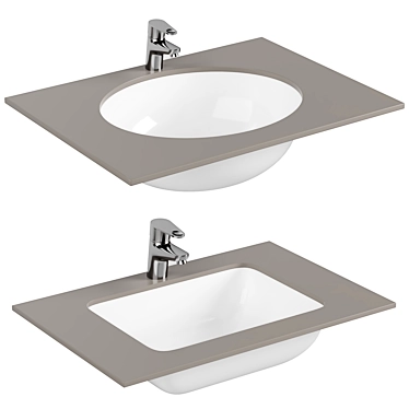 Vitra White Bathroom Sink Set 3D model image 1 