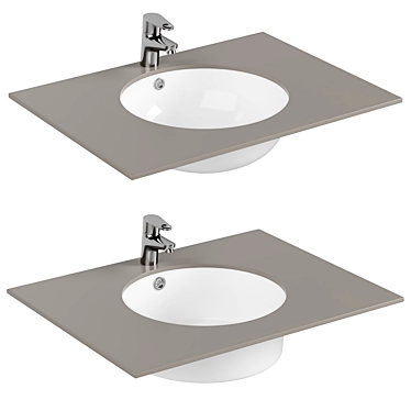 CeramaLux White Washbasin Set 3D model image 1 