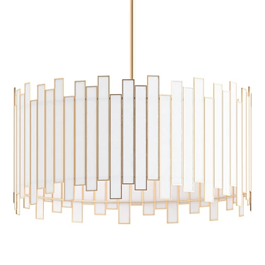 Modern Tiffany Glass Drum Chandelier 3D model image 1 