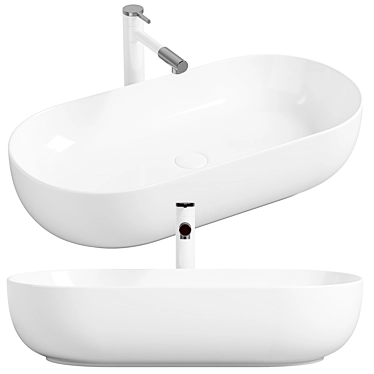 Elegant White Mira Washbasin 3D model image 1 