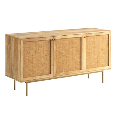 Modern Curtis 3 Door Sideboard 3D model image 1 