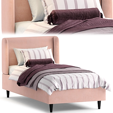 Plush Pink Paolo Single Bed 3D model image 1 