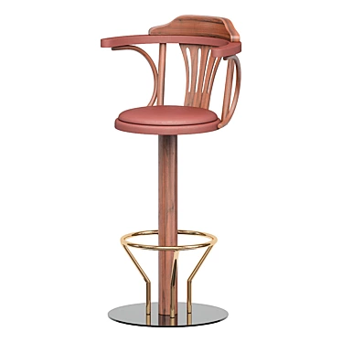 Curved Wood Stool: Unique Design 3D model image 1 