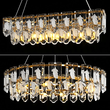 Crystal Metal Chandelier Collection 3D model image 1 