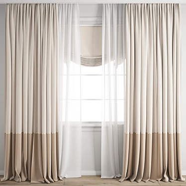 Detailed Curtain Model 3D Archive 3D model image 1 