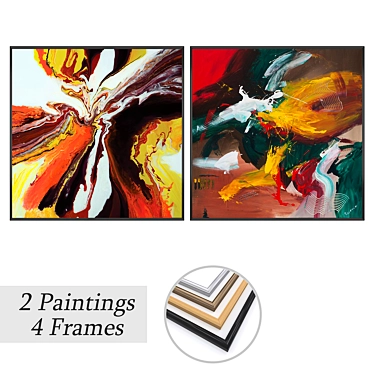 Art Set with Multiple Frames 3D model image 1 