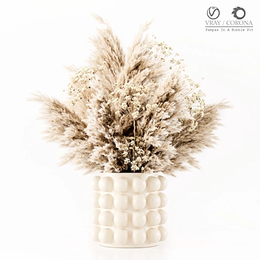 Pampas Bubble Pot Plant Display 3D model image 1 