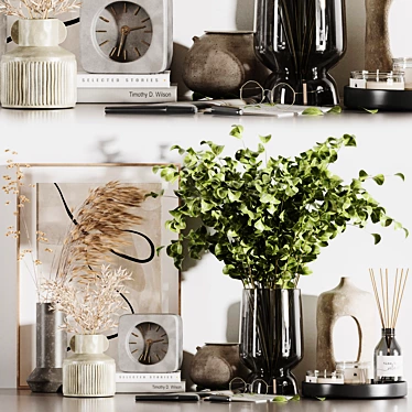 Elegant Decorative Set with Various Formats 3D model image 1 