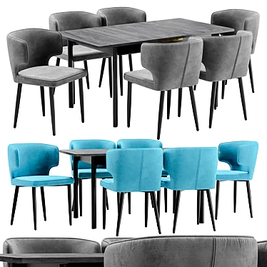 Modern Dining Set Mateo and Splash 3D model image 1 