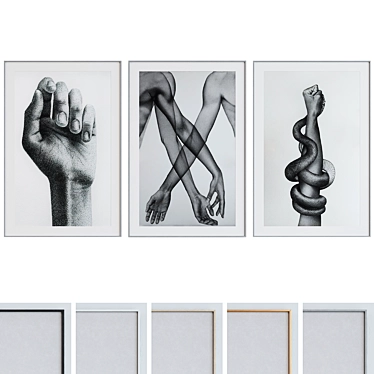 Modern Art Picture Frame Set 3D model image 1 