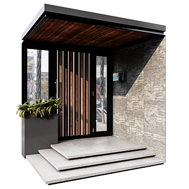 Contemporary Entrance Set with Canopy 3D model image 1 