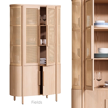 Fields Natural Storage Cabinet 80 3D model image 1 