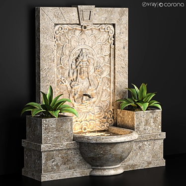 Vintage Fountain 3D Model 2015 3D model image 1 