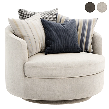 Luxury Swivel Accent Chair 3D model image 1 