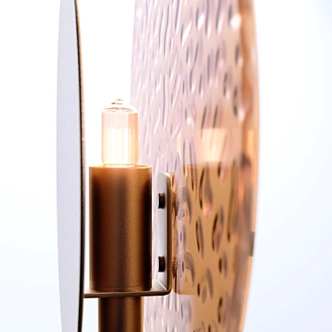Elegant Amber Glass Metal Sconce 3D model image 1 