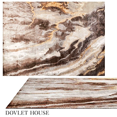 Elegant Dovlet House Wool Silkrug 3D model image 1 