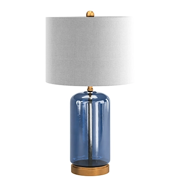 Elegant Blue Glass Table Lamp 3D model image 1 