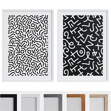 Modern Abstract Picture Frame Set 3D model image 1 