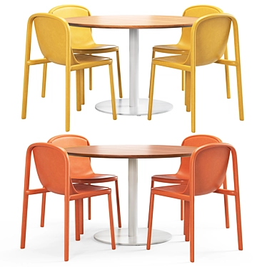 Decade Chair Dining Set Duo 3D model image 1 