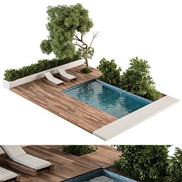 Outdoor Oasis Poolside Set 63 3D model image 1 