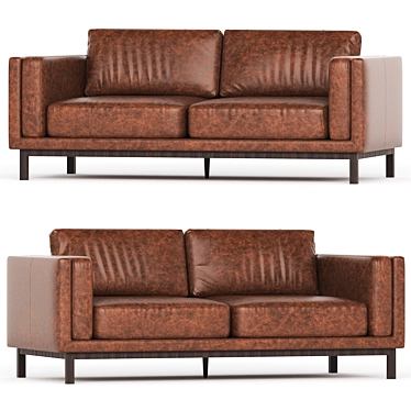 Modern Leather Sofa 3D Model 3D model image 1 