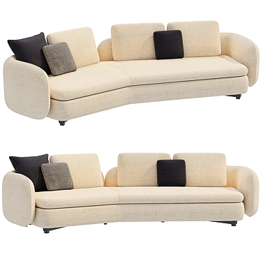 Modern Saint Germain Sofa Design 3D model image 1 