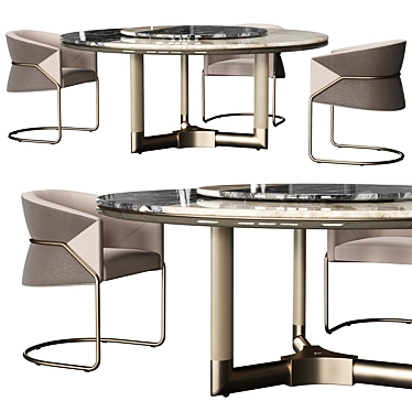 Luxury Marble Dining Set: Visionnaire Morgan & Bonnie 3D model image 1 