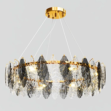 Elegant Crystal Metal Chandelier 3D model image 1 