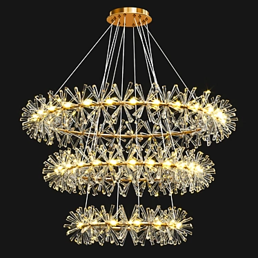 Elegant Marianna Glass Chandelier 3D model image 1 