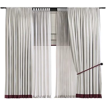 Refined Design Curtain Panel 3D model image 1 