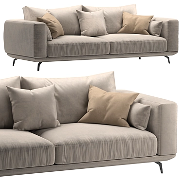 Modern NR23 Three Seater Sofa 3D model image 1 