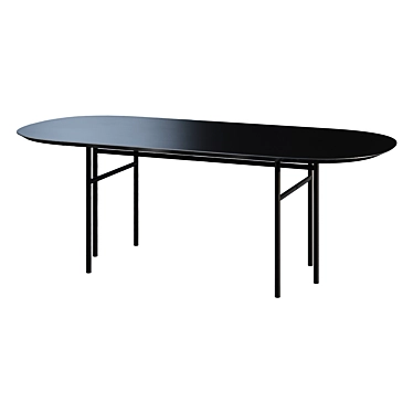 Contemporary Oval Console Table 3D model image 1 