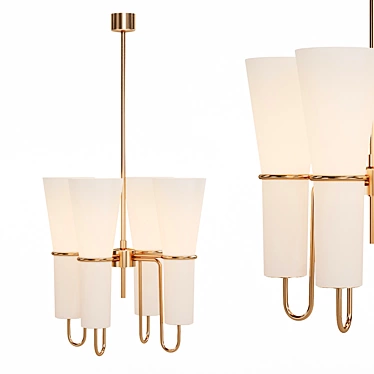  Scandinavian Brass Chandelier Jakobsson 3D model image 1 