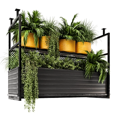 Metal Box Hanging Plants Set 3D model image 1 