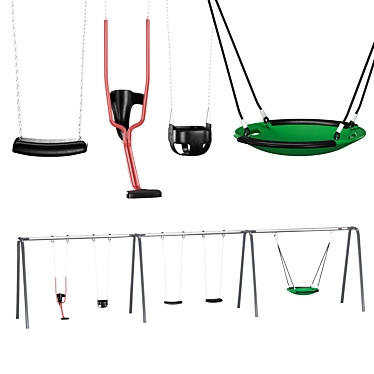 Anthracite Portal Swing Set 3D model image 1 