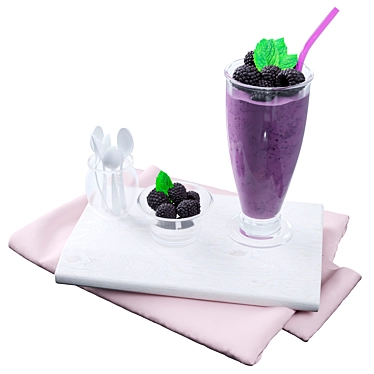 Yogurt Blackberry Kitchen Set 3D model image 1 