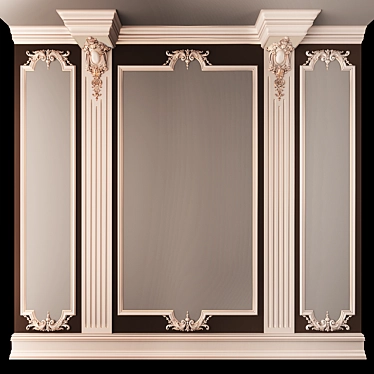 Baroque Wall Decor 3D Model 3D model image 1 