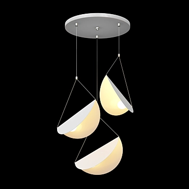 Sleek Modern Glider Pendant Light 3D model image 1 