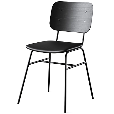 Modern Black Brent Chair 3D model image 1 