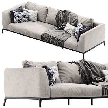 Elegant Flou OLIVER Sofa Set 3D model image 1 