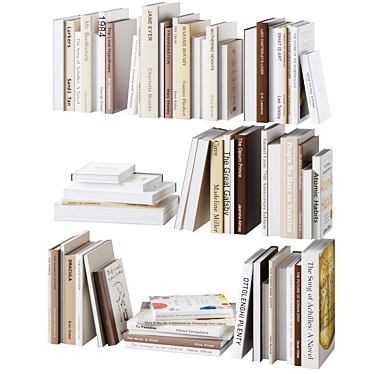 Minimalist Book Collection Set 3D model image 1 