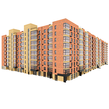 Особняк Г-образный Multifamily House 3D model image 1 