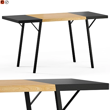 Modern Frame Writing Desk, 140cm 3D model image 1 