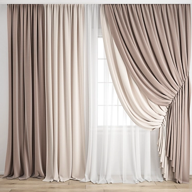 Polygonal Curtain Model Set 3D model image 1 